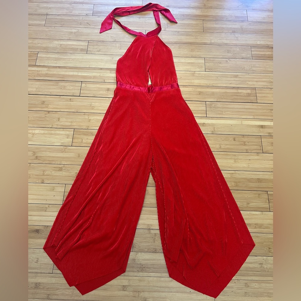 Anthropologie Plisse Halter Jumpsuit NWT Size 8